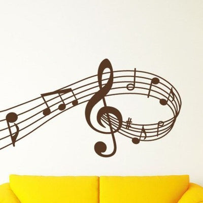Music Melody Vine Removable Wall Art Stickers,hywallart
