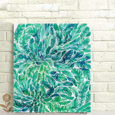 Leaves Pattern stretched canvas print,hywallart