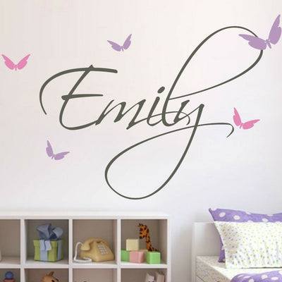 Butterflies Custom Personalized Name Wall Stickers,hywallart