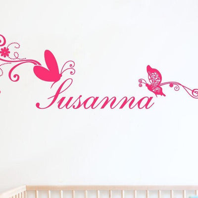 Butterflies Custom Personalised Name Wall Stickers,hywallart