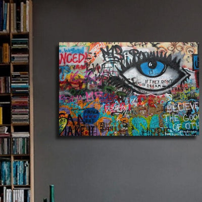 Graffiti Stretched Canvas Print,hywallart