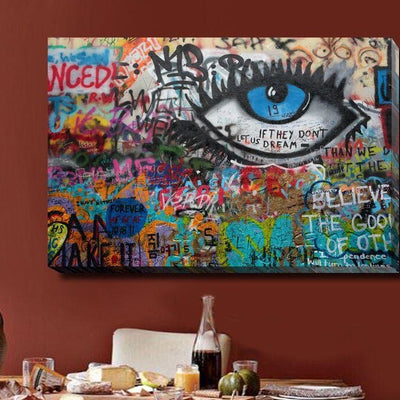 Graffiti Stretched Canvas Print,hywallart