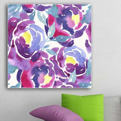 Purple Flower Blossom Stretched Canvas Print,hywallart