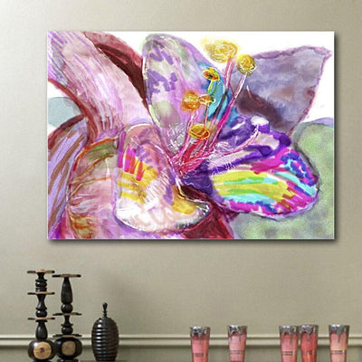 Purple Queen Flower Stretched Canvas Print,hywallart
