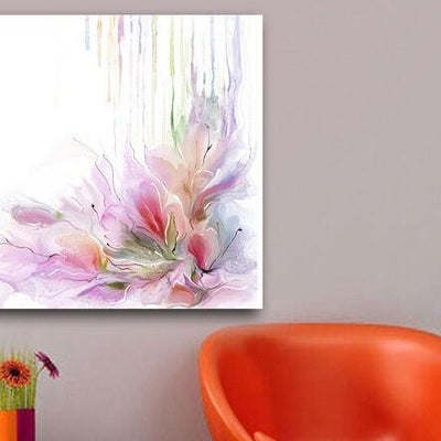 "Spring Rain" Flowers Stretched Canvas Print,hywallart
