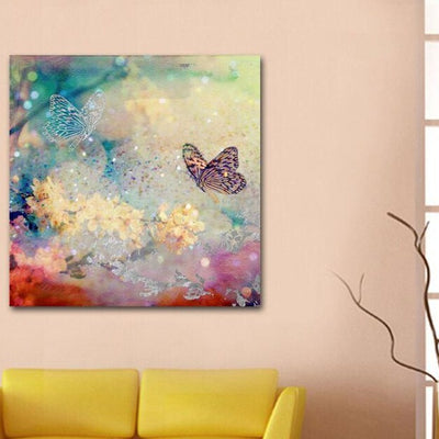 Butterflies Stretched Canvas Print,hywallart