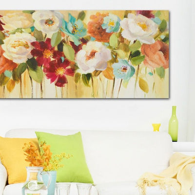 Colour Flowers Stretched Canvas Print,hywallart