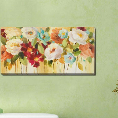 Colour Flowers Stretched Canvas Print,hywallart