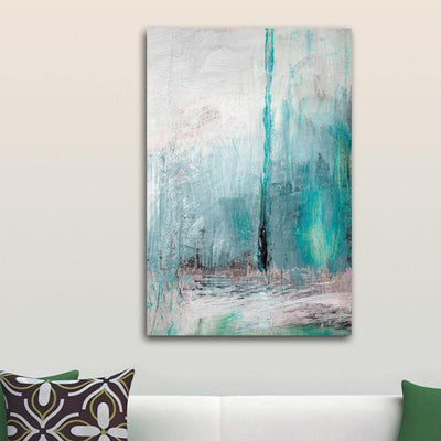 Rustic Turquoise Abstract Stretched Canvas Print,hywallart
