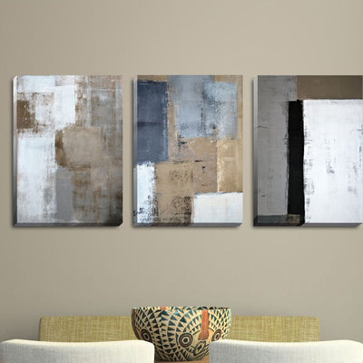 Set Of 3 Abstract Stretched Canvas Prints,hywallart