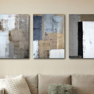 Set Of 3 Abstract Stretched Canvas Prints,hywallart