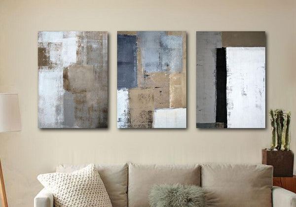 Set Of 3 Abstract Stretched Canvas Prints