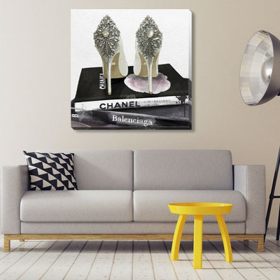 Crystal High Heels Stretched Canvas Print,hywallart