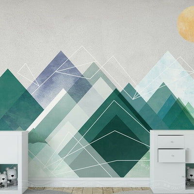 Geometric Mountain Removable Wall Mural,hywallart
