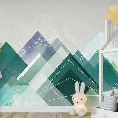 Geometric Mountain Removable Wall Mural,hywallart