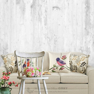 Vintage White Wood Removable Wall Mural Sticker Vinyl Wallpaper Home Decor Art,hywallart