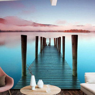 Ocean Beach Bridge Removable Wall Mural,hywallart