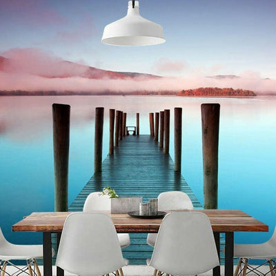 Ocean Beach Bridge Removable Wall Mural,hywallart