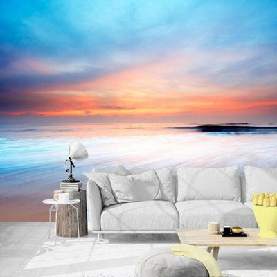 Beach Sunset Removable Wall Mural,hywallart