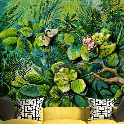 Jungle Butterflies Removable Wall Mural,hywallart