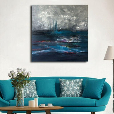 Stormy Sea Stretched Canvas Print,hywallart