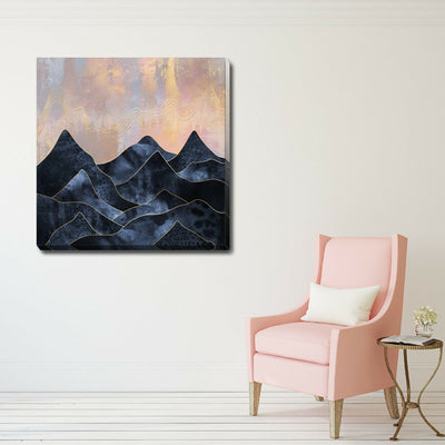 Geometric Mountain Stretched Canvas Print,hywallart
