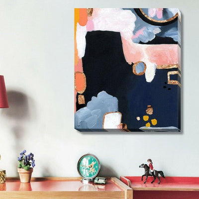 Pink Black Stretched Canvas Print,hywallart