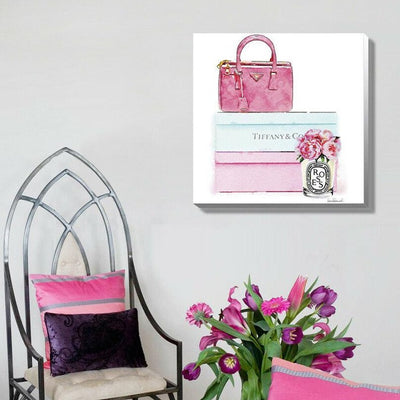 Bags Flower Fashion Stretched Canvas Print,hywallart