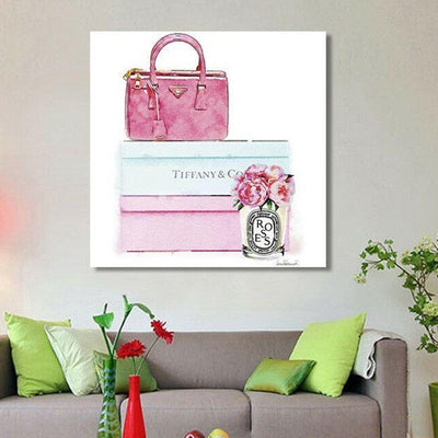 Bags Flower Fashion Stretched Canvas Print,hywallart