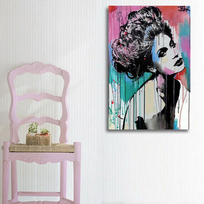 Gorgeous Girl Vintage Stretched Canvas Print,hywallart