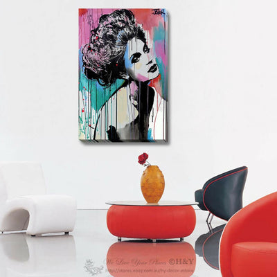 Gorgeous Girl Vintage Stretched Canvas Print,hywallart