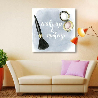 Wake up & Make up Stretched Canvas Print,hywallart