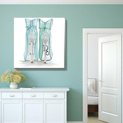 High Heel Shoes Stretched Canvas Print,hywallart
