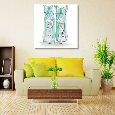 High Heel Shoes Stretched Canvas Print,hywallart