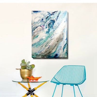 Blue Marble style Stretched Canvas Print,hywallart