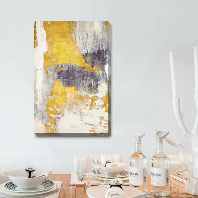Gold Grey Marble Stretched Canvas Print,hywallart