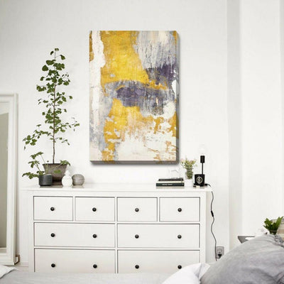 Gold Grey Marble Stretched Canvas Print,hywallart