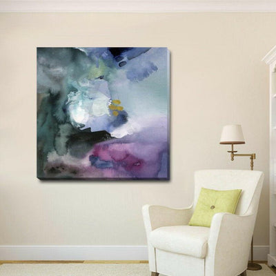 Gray Purple Stretched Canvas Print A332,hywallart