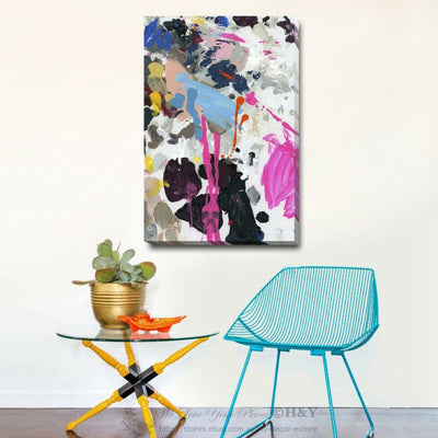 Abstract Colour Splash Stretched Canvas Print A333,hywallart