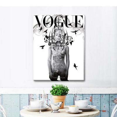 Vogue Fashion Stretched Canvas Print  F105,hywallart