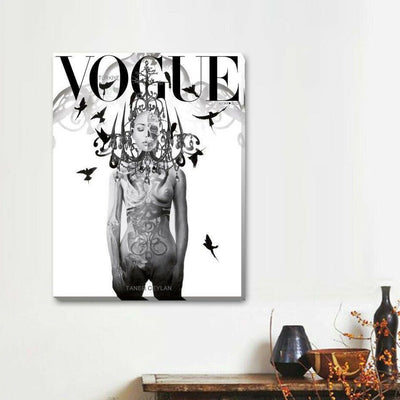 Vogue Fashion Stretched Canvas Print  F105,hywallart