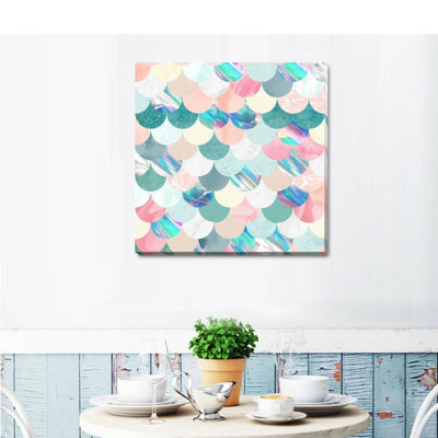 Mermaid Scale Stretched Canvas Print  G14,hywallart