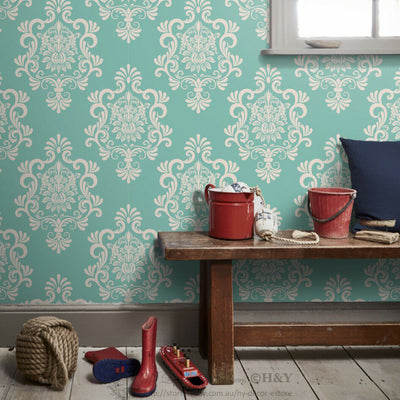 Danmark Turquoise Wall Paper Print Removable Mural Covering Wallpaper Decor G01,hywallart