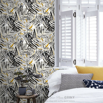 Leaves Pattern Wall Paper Sticker Removable Mural Covering Decor Wallpaper B27,hywallart