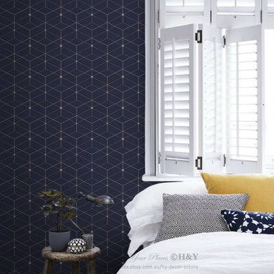 Geometric Wall Paper Print Removable Mural Art Mural Kids Wallpaper Decor G25,hywallart