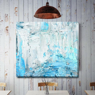 Rustic Sky Blue Stretched Canvas Print A351,hywallart