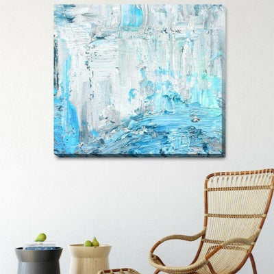Rustic Sky Blue Stretched Canvas Print A351,hywallart