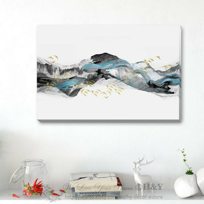 Mountain Birds Stretched Canvas Art Print Framed Home Wall Office Decor Gift L80,hywallart