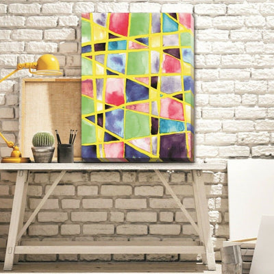 Colour Grid Stretched Canvas Art Print A369,hywallart
