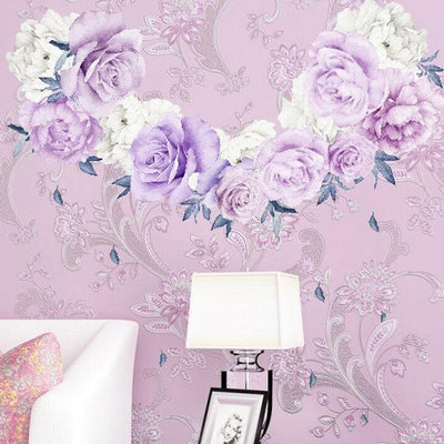 Purple White Peony Rose Flowers,hywallart